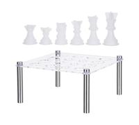 Tofficu Silicone Chess Piece Mold Set for Epoxy Resin Casting with Holder and Storage Rack, Effortless Demolding and Longterm Durability, for Home Decoration and Board Game Enthusiasts