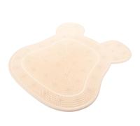 Tofficu Silicone Foot Massage Cushion Foot Shower Scrubber for Shower Floor with Cup, Gentle on Skin and Effective to Clean Dead Skin, Beige Suitable for Bathing and Relaxation