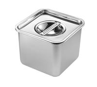 Tofficu Silver Stainless Steel Condiment Box Spice Container with Lid Square Shape Easy to Clean Suitable for Household Kitchen