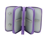Tofficu Slot Pencil Holder Organizer with Nylon Design Spacious Pencil Pouch for Students and Artists Multi Compartment Stationery Case for School Office and Travel in Purple