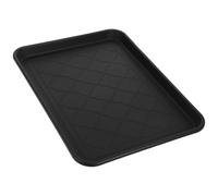 Tofficu Small Black Pet Feeder Tray Storage Tray 42 * 32 * 3cm Plastic Sturdy Multi-functional Stylish Entryway Use