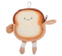 Tofficu Small Cute Wallet Cute Mini Coin Purse Plush Toast Shape Soft Fabric Compact Multifunctional Storage Adorable Keychain for Shopping and Sports