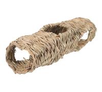 Tofficu Small Five-hole Tunnel 45x16cm Hand-woven Sleeping and Play Hideout for Hamsters, Guinea Pigs, Rabbits, and Hedgehogs