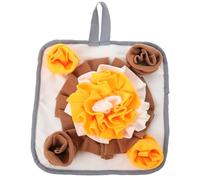 Tofficu Small Pet Foraging Mat for Rabbits and Hamsters, Non-slip White Orange Fleece Snuffle Pad, Interactive Nose Work Feeding Mat for Pet Training and Intelligence Development