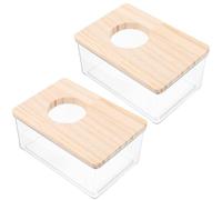 Tofficu Small Sand Bath Box 2Pcs Acrylic Cage Bathroom 15.5×10×7Cm Multifunctional Hamster Toilet and Chinchilla Bath House