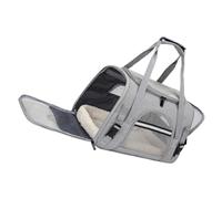 Tofficu Soft Sided Pet Carrier Bag for Puppies and Cats with Breathable Oxford Cloth, Zipper Openings on Both Sides, Mesh Design and Inner Liner Supported by Fiber Rods, for Travel