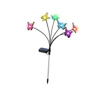 Tofficu Solar Powered Butterfly Garden Light Stake Colorful LED Decorative Outdoor Lawn Lamp Energy Saving Solar Garden Ornament for Patio Walkways Wedding Backyard Lighting