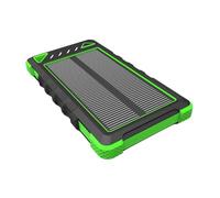 Tofficu Solar Powered Powerbank with LED Camping Light Durable Outdoor Charger for Dual Device Charging Portable and Skid Design for Camping and Hiking Black Green