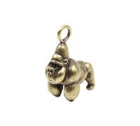 Tofficu Solid 3d Copper Gorilla Pendant Key Ring Hanging Charm for DIY Jewelry Making, Craft Keychain Accessory, Golden Color Suitable for Necklace and Keyring Crafting