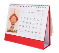 Tofficu Spiral Flip Desk Calendar Decorative Freestanding Monthly Planner with Holiday Reminders and Almanac Thick Paper for Home Office Tabletop Decor