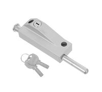 Tofficu Spring Loaded Door Bolt Lock with 2 Keys Silver Metal Surface Mounted Automatic Rotating Foot Latch 7.4X1.6X1.6 Inches Suitable for Sliding Doors and Patio Security