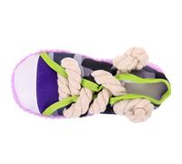 Tofficu Squeaky Dog Shoe Shape with Cotton Rope Molar Plaything for Small Dogs Puppy Chewing Teeth Cleaning Interactive Pet Chew in Purple
