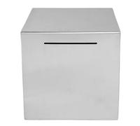 Tofficu Stainless Steel Piggy Bank for Adults, Unbreakable Money Saving Box, Adult Money Box Stainless Steel, Medium 15x15x15cm, Silver Coin Jar for Home and Office, Donation and Tip Container