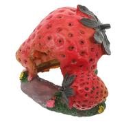 Tofficu Strawberry Shaped Reptile Hideout Made of Sturdy Resin for Small Snakes and Small Lizards, Easy to Clean and No Fading, Reptile House Decoration and Safe Shelter