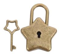 Tofficu Stylish Five-Pointed Star Padlock with Key for Notebook and Diary Security Lightweight Wear-Resistant Lock Bright DIY Accessory for Personal Note Protection