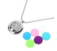 Tofficu Stylish Tree Modeling Pendant Necklace Aromatherapy Diffuser Essential Oil Necklace Featuring Neck Decor and Air Cleaning Color