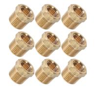 Tofficu Threaded Brass Adapter 9pcs Brass Hex Pipe Fitting, 1/4 Inch NPT Male to 1/8 Inch NPT Female, Pipe Fitting Reducing Adapter for Gas, Commercial Plumbing Solutions