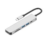 Tofficu USB Adapter for Laptops Multifunctional Type C Docking Station with Pd Fast Charging Data Transfer Portable Compact Design for Various Devices