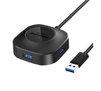 Tofficu USB Hub 4 Ports and 30cm Cable Multi USB Splitter Adapter for Laptops and PCs High-Speed Data Transfer Compatible Random Color