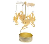 Tofficu Valentine's Day Metal Candlestick Table with Mesmerizing Spinning Effect, Stainless Steel Carousel Candle Holder for Home Decor and Weddings, Enhancing Festive Atmospheres