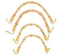 Tofficu Vintage Bamboo Tea Kettle Handles 4Pcs U-Shape Replacement for Ceramic Teapots, Woven Rattan Design with Comfortable Grip, Accessories for Cultural Tea Rituals