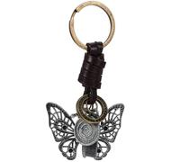 Tofficu Vintage Butterfly Pendant Keychain for Bag and Backpack, Decorative Leather and Alloy Keychain Charm, Unique Design, Sturdy and Won't Fade, for Handbag Accessory