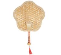 Tofficu Vintage Chinese Style Straw Fan Handheld Cooling Fan for Outdoor Events and Summer Walks Unique Handmade Design Random Style