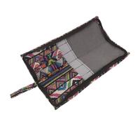 Tofficu Vintage Cloth Brush Roll Case with Zipper, 6 Slots for Artists
