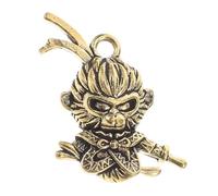 Tofficu Vintage Monkey King Brass Keychain Charm - Unique Backpack Pendant Chinese Zodiac Amulet Durable Accessories for Jewelry Making and Decoration