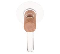 Tofficu Wall-mounted Japanese Style Solid Wood Flower Vase with Glass Hydroponic Plant Terrarium Tube for Bathroom Home Office Decoration