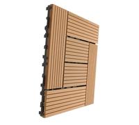Tofficu Weather-resistant Balcony Interlocking Deck Tiles Wood-like Plastic Outdoor Flooring for Garden Patio Porch with Realistic Wood Grain Finish and Low Maintenance