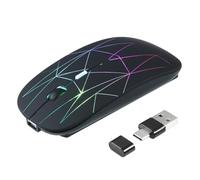 Tofficu Wireless Gaming Mouse with Adjustable Dpi Rgb Lighting and Silent Click for Home and Office Use Usb Type-c Dual-connector Design Lightweight Honeycomb Structure Range