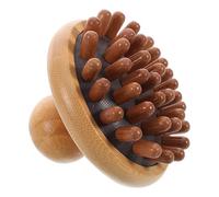 Tofficu Wooden Mushroom Shape Handheld Massager Tool for Body and Neck with Wide Tooth Comb, Small Manual Massage Instrument for Muscle Relief and Body Shaping