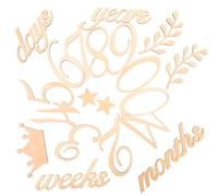 Tofficu Wooden One Month Old Sign for Newborns Featuring Months Signs and Growth Cards Easy to Use and Not Easy to Deform and Shower Decor in Beige Colour