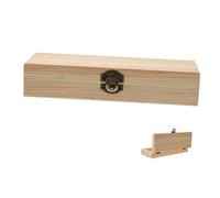 Tofficu Wooden Painting Stencil Storage Box Large Capacity Pencil Case Stationery Organizer Boys and Girls Pencil Box