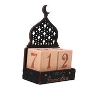 Tofficu Wooden Ramadan Countdown Calendar with Star and Moon Ornaments Elegant Natural Wood Finish Home Decor for Eid Mubarak Perpetual Date Tracker for Holiday Celebrations and Event