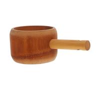 Tofficu Wooden Water Ladle Japanese Style Multipurpose Kitchen Scoop with Handle for Soup and Rice Serving, Natural Solid Wood Scoop Suitable for Cooking and Gardening Use