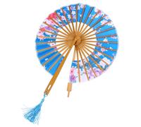 Tofficu Yamato Style Folding Fan Silk Damask round Kimono Outfits | Japanese Style, Colorfast Foldable Portability, Festival Cosplay Cooling, Elegant Look for Attendees and Wearers Random Color