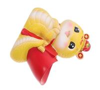 Tofficu Zodiac Snake Resin Pen Holder Multifunctional Desk Organizer for Office and Home Artistic Chinese Year Snake Sculpture with Unique Feng Shui Design Storage Accessory for Stationery