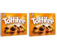 Toffifee Chewy Nougat Caramel Cups With Hazelnut & Smooth Chocolate Treats, Sweet and Nutty Caramel Perfection, 30 Pieces (Pack of 2)