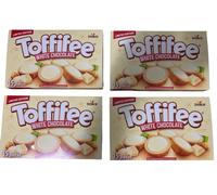 Toffifee White Chocolate Hazelnut in Chewy Caramel Toffee British Candy. 4x 125g