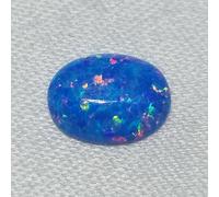 TOFIMA 1PC Lab Created Opal Gemstone Oval Egg Shape 7x9mm / 6 * 8mm Dark Blue Fire Color Opal Flatback Cabochon Beads Stone For Ring Jewelry Making (Color : Blue, Size : 1PC)