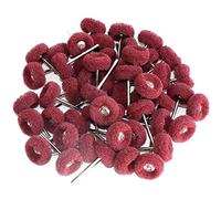 TOFIMA-LUN, 50Pcs/set Abrasive Buffing Wheel Wool Felt Grinding Head Scouring Pad Polishing Mini Brush For Rotary Tool with 3/2.35mm Shank (Color : Red 320grit, Size : With 2.35mm shank)