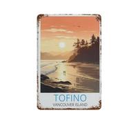 Tofino Vintage Travel Poster Vancouver Island,Tin Sign Vintage Wall Poster Retro Iron Painting Metal Plaque Sheet for Bar Cafe Garage Home Gift Birthday Wedding(15x30cm）6x12 inch-D9