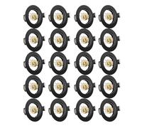 Tofisr LED Recessed Ceiling Light Mounting Frame Round Black Spotlight Fittings incl. GU10 Socket, Cut-Out Hole Size:55mm-70mm, Downlight Frame for LED and Halogen, Not Included Bulbs, 20 Pack