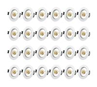 Tofisr LED Recessed Ceiling Light Mounting Frame Round White Spotlight Fittings incl. GU10 Socket, Cut-Out Hole Size:55mm-70mm, Downlight Frame for LED and Halogen, Not Included Bulbs, 24 Pack