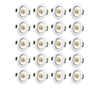Tofisr LED Recessed Ceiling Light Mounting Frame Round White Spotlight Fittings in U10 Socket, Cut-Out Hole Size:55mm-70mm, Downlight Frame for LED and Halogen, Not Included Bulbs, 20 Pack