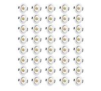 Tofisr LED Recessed Ceiling Light Mounting Frame Round White Spotlight Fittings incl. GU10 Socket, Cut-Out Hole Size:55mm-70mm, Downlight Frame for LED and Halogen, Not Included Bulbs, 40 Pack