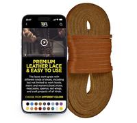 TOFL Heavy Duty Work Boot Laces 72 Inch - Genuine Leather Shoe Laces for Boots & Work Boots (1 Pair), Tan, 72 Inches Long