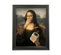 ToFlagify Mona Lisa Funny Bathroom Posters Wall Art Decor Cool Meme Retro Vintage Canvas Posters Pictures Prints Signs Restroom Toilet Room Black Framed 11x14 Inches